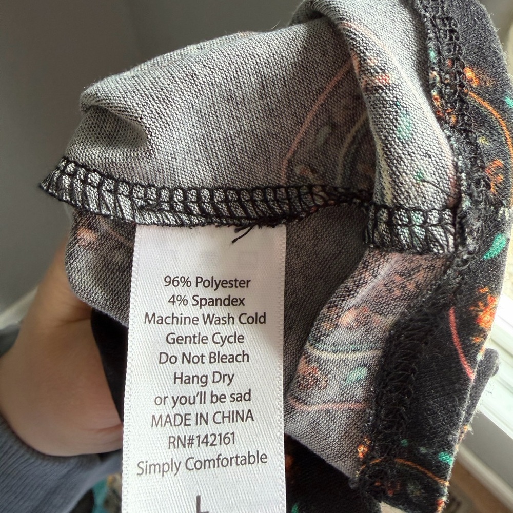 LuLaRoe Black Maxi Dress with Multicolor Medallion Print - Picture 5 of 5